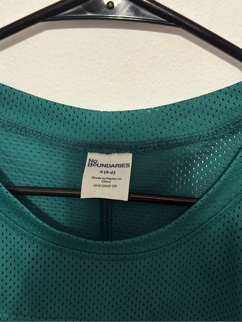 Green Mesh Crop Football Tee with White Number 02 - Picture 3 of 4